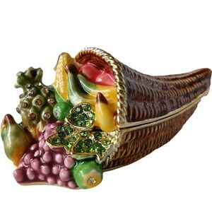 Cornucopia Trinket Box Tchotchke NWT